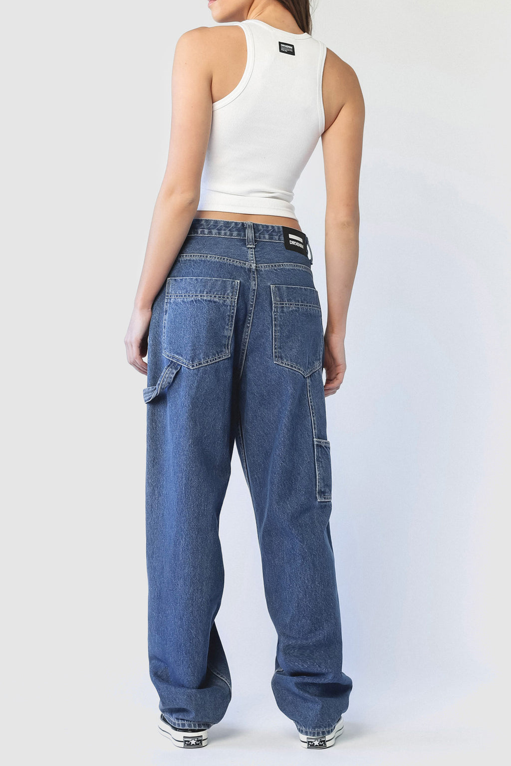 Dr Denim Faye Worker Pebble Mid Stone by Selfie Leslie