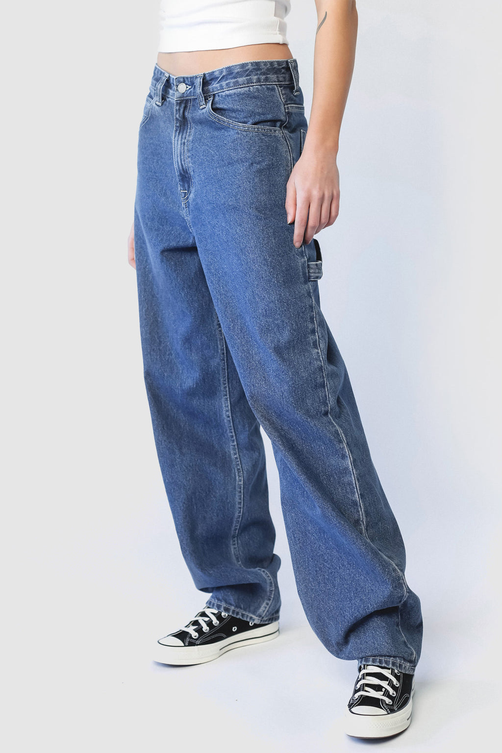 Dr Denim Faye Worker Pebble Mid Stone by Selfie Leslie