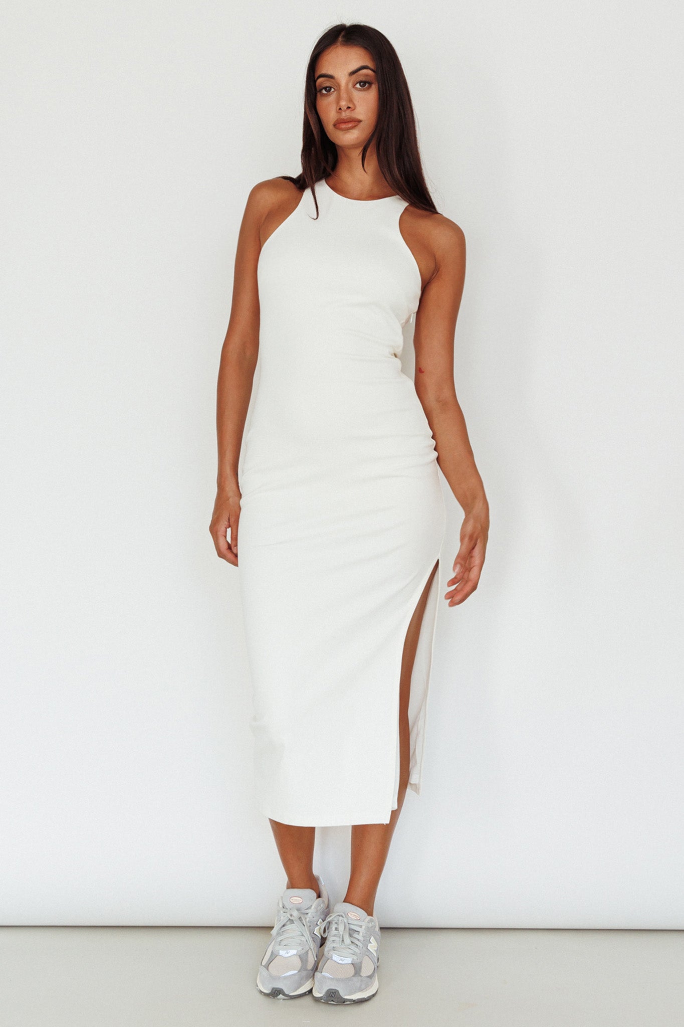 Voyage Racerback Midi Dress White Voyage Racerback Midi Dress White