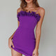 Lovett Frill Neckline Mini Dress Purple