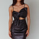 Dominika Faux Leather Mini Dress Black