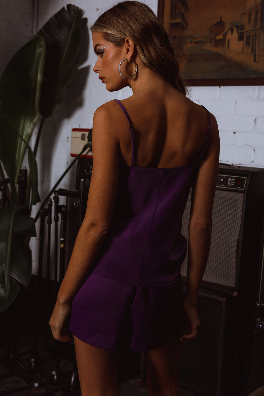 Zylah Satin Shorts Purple by Selfie Leslie