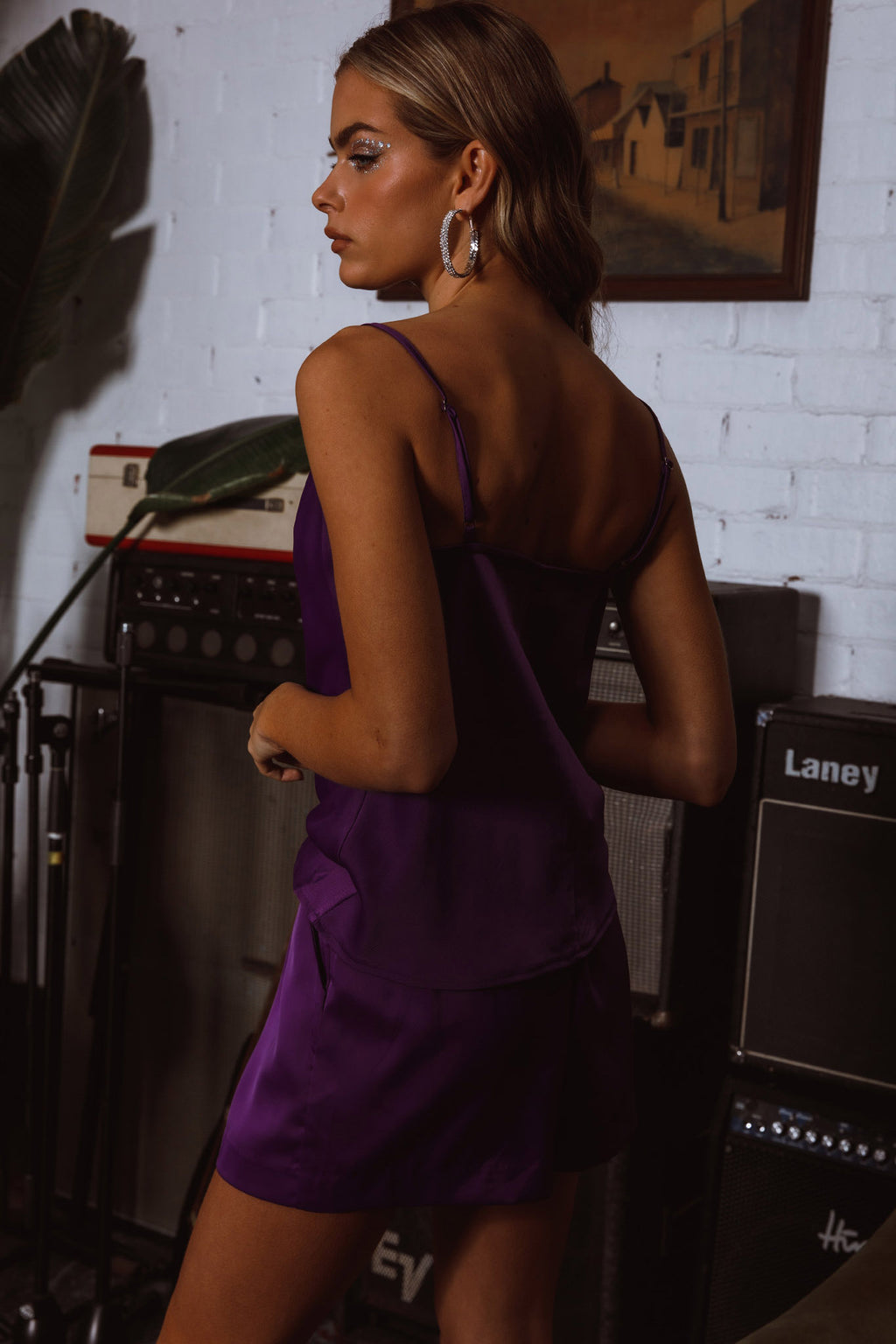 Zylah Satin Shorts Purple by Selfie Leslie