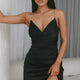 Insignia Twist Bust Diamante Mini Dress Black