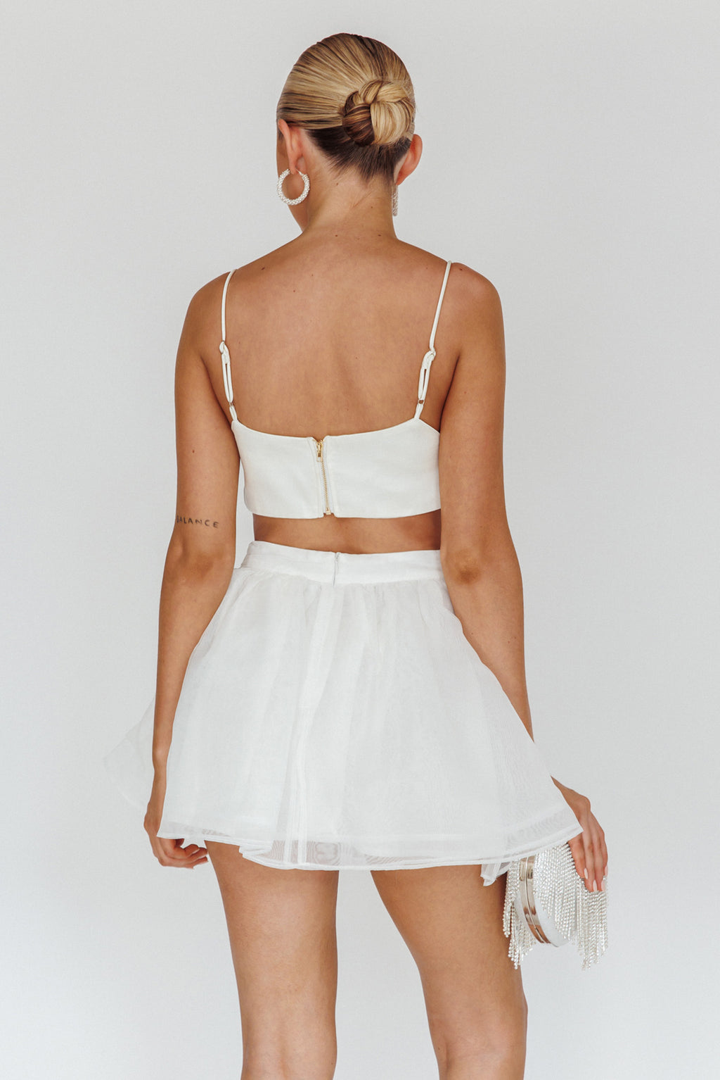 Karrie Layered Ballet Mini Skirt White by Selfie Leslie