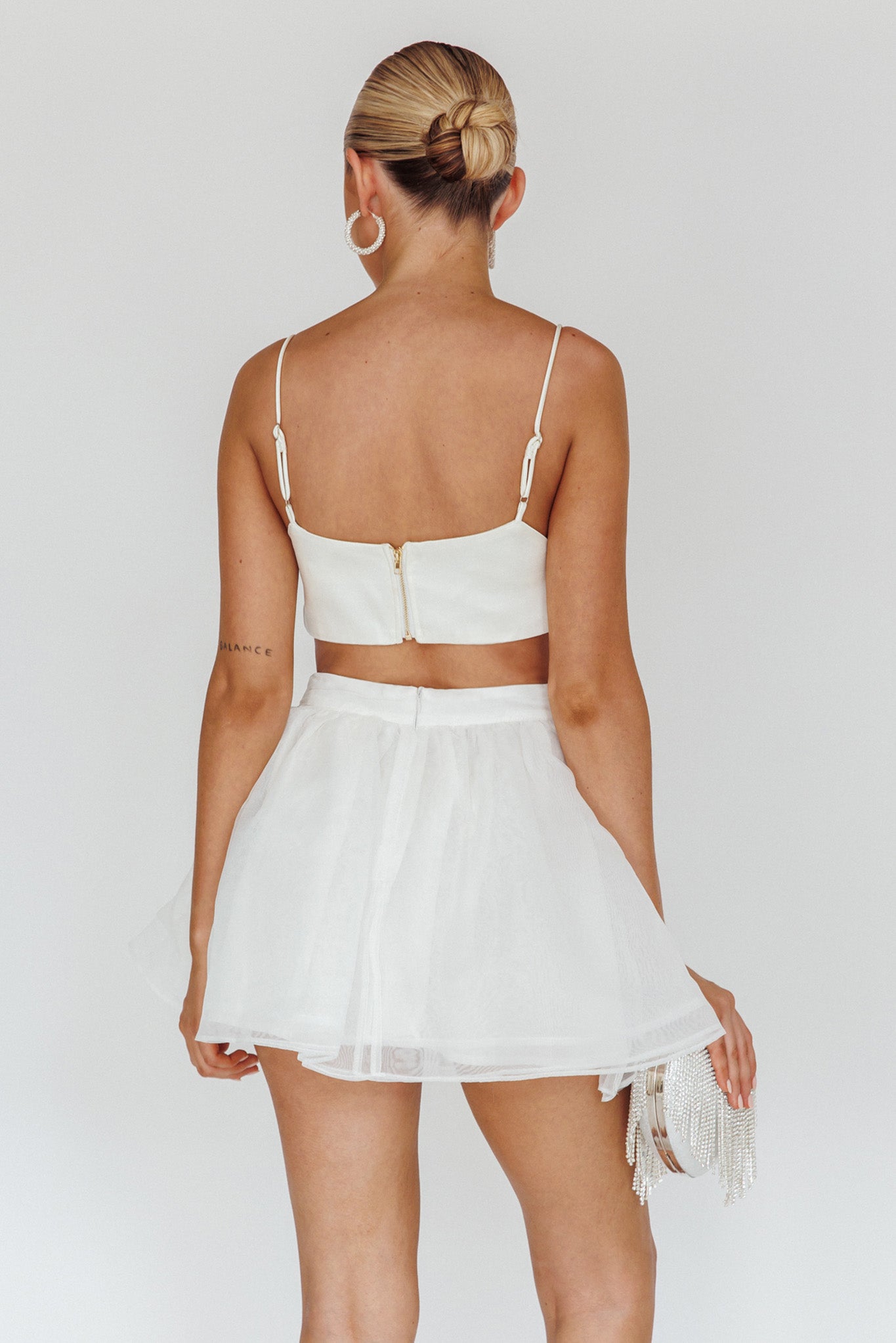 Karrie Layered Ballet Mini Skirt White by Selfie Leslie