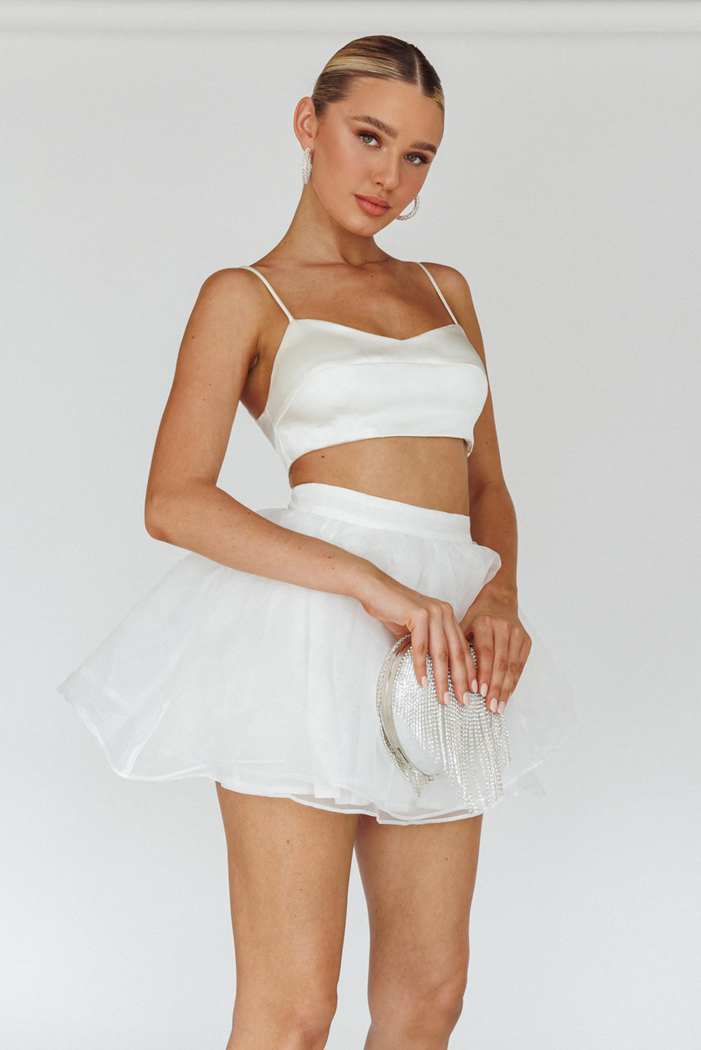 Karrie Layered Ballet Mini Skirt White by Selfie Leslie