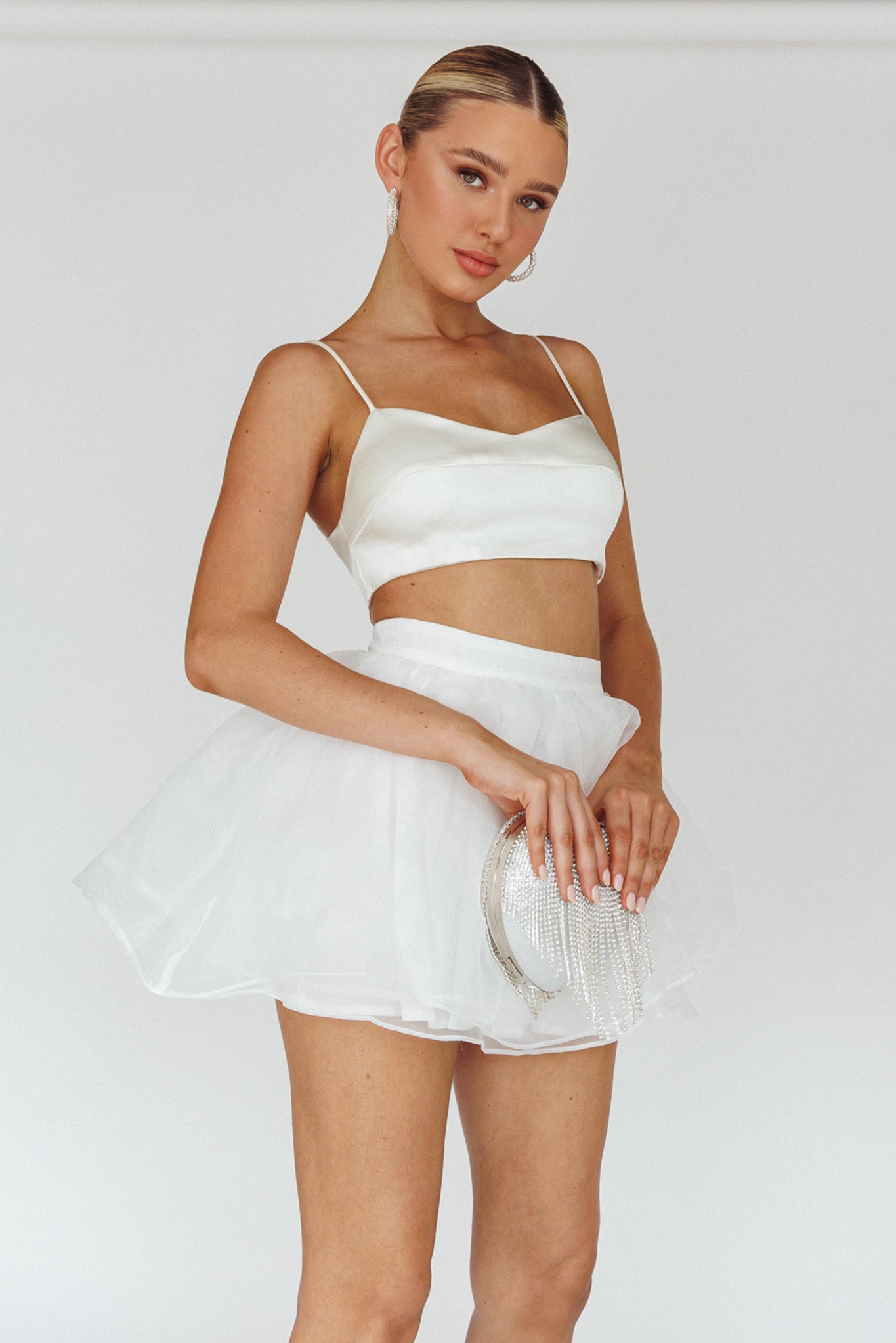Karrie Layered Ballet Mini Skirt White by Selfie Leslie