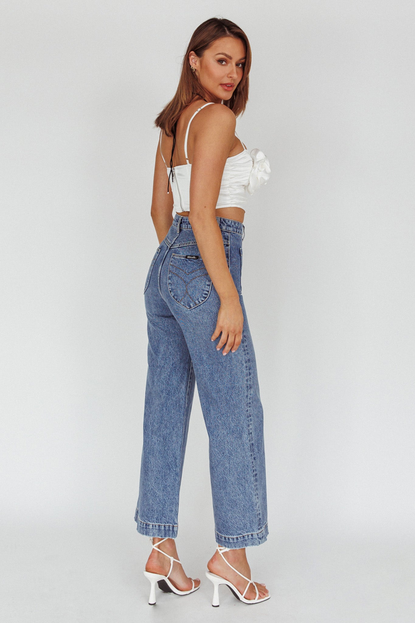 Romina Rose Bust Crop Top Ivory by Selfie Leslie