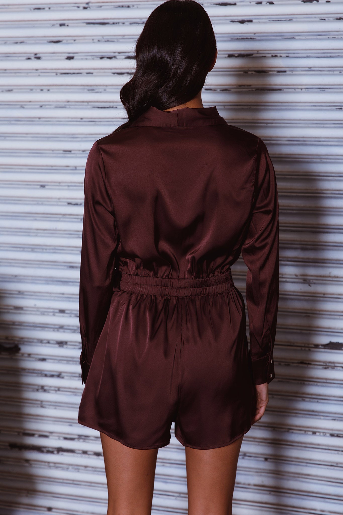 Turning Heads Side Tie Romper Russet by Selfie Leslie