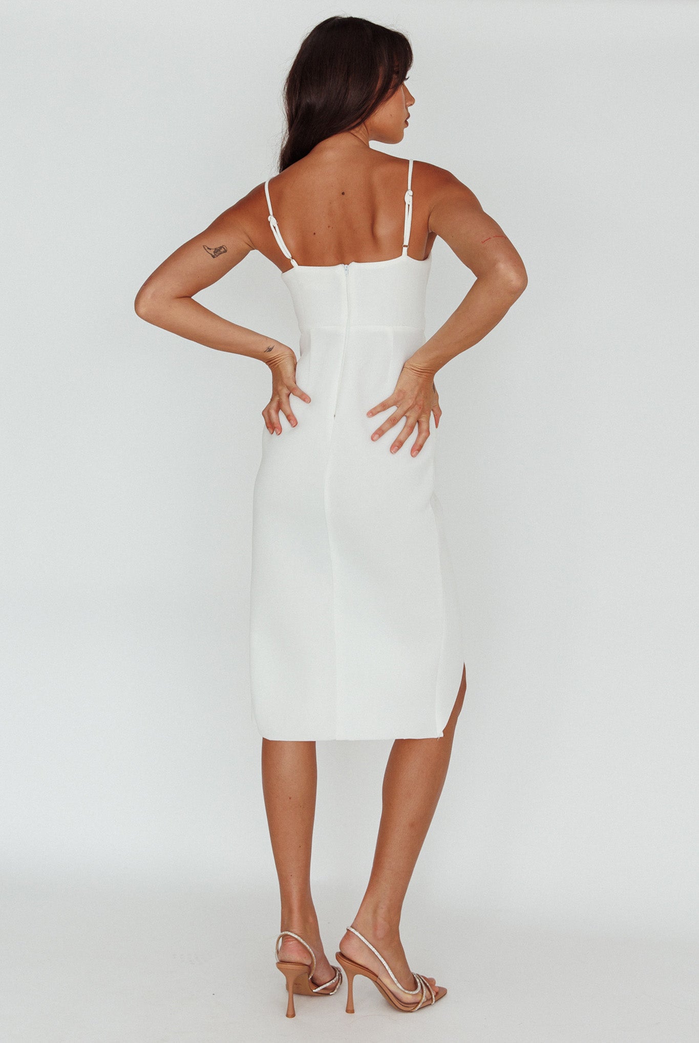 Amairani Cut-Out Bust Midi Dress White by Selfie Leslie