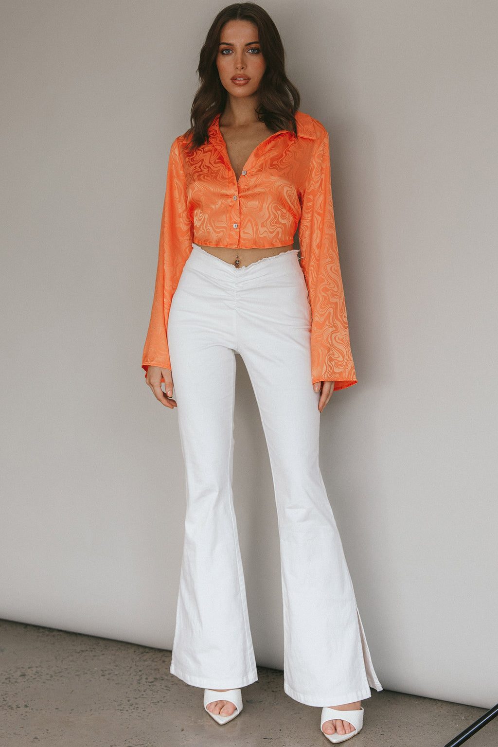 Mahla Flared Pants Ivory by Selfie Leslie