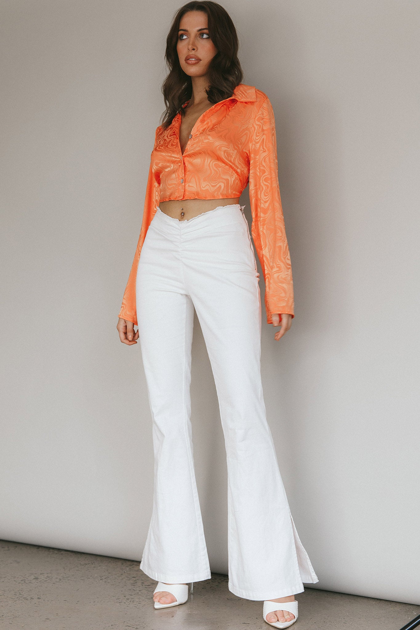 Mahla Flared Pants Ivory by Selfie Leslie
