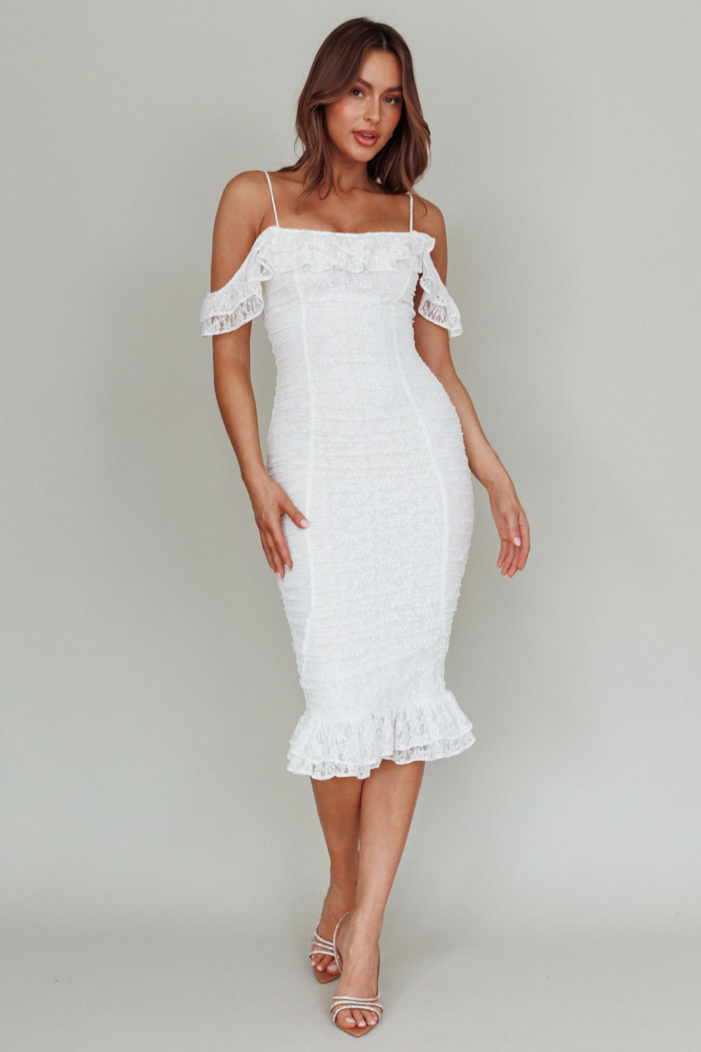 Wish Come True Lace Midi Dress White by Selfie Leslie