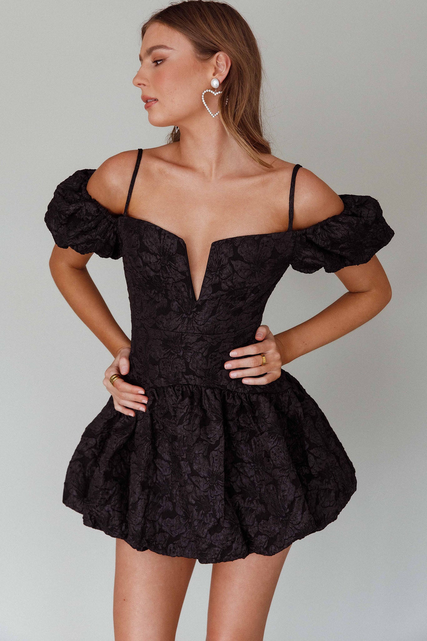 Mon Bebe Drop Waist Mini Dress Black by Selfie Leslie