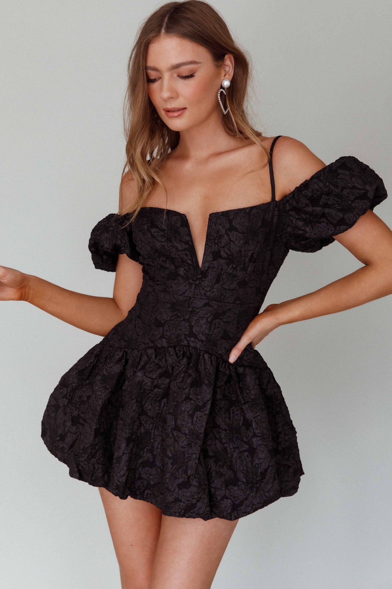 Mon Bebe Drop Waist Mini Dress Black | Selfie Leslie