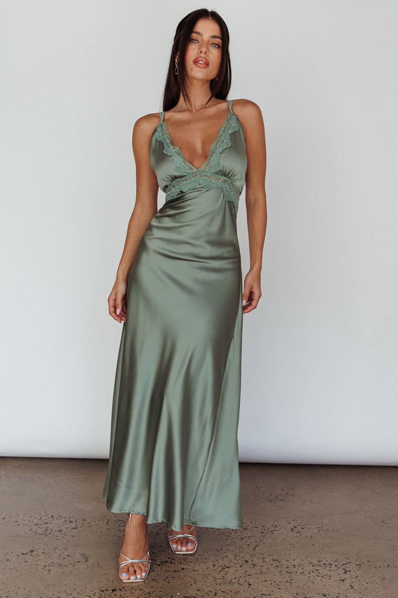 SAGE LACE MINI DRESS - PISTACHIO main image 1