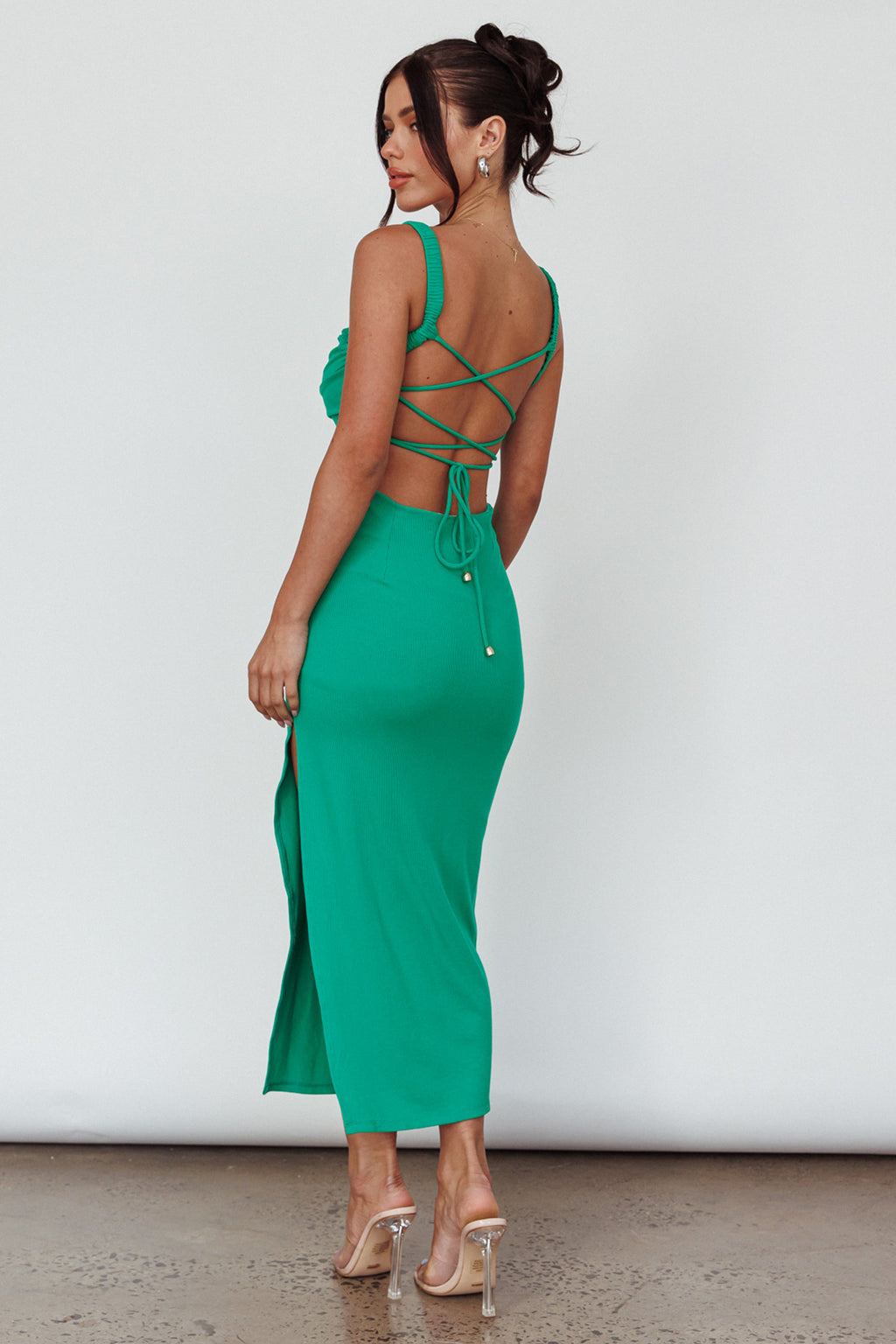 Cosmic Love Strappy Back Midi Dress Green XL