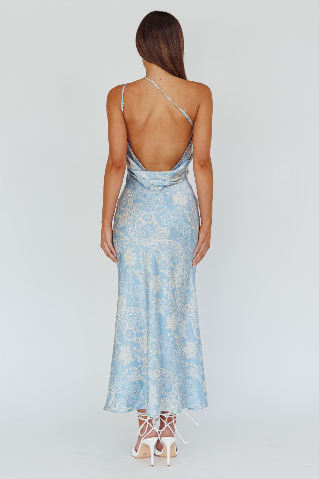 Eloah One-Shoulder Maxi Dress Blue Multi by Selfie Leslie