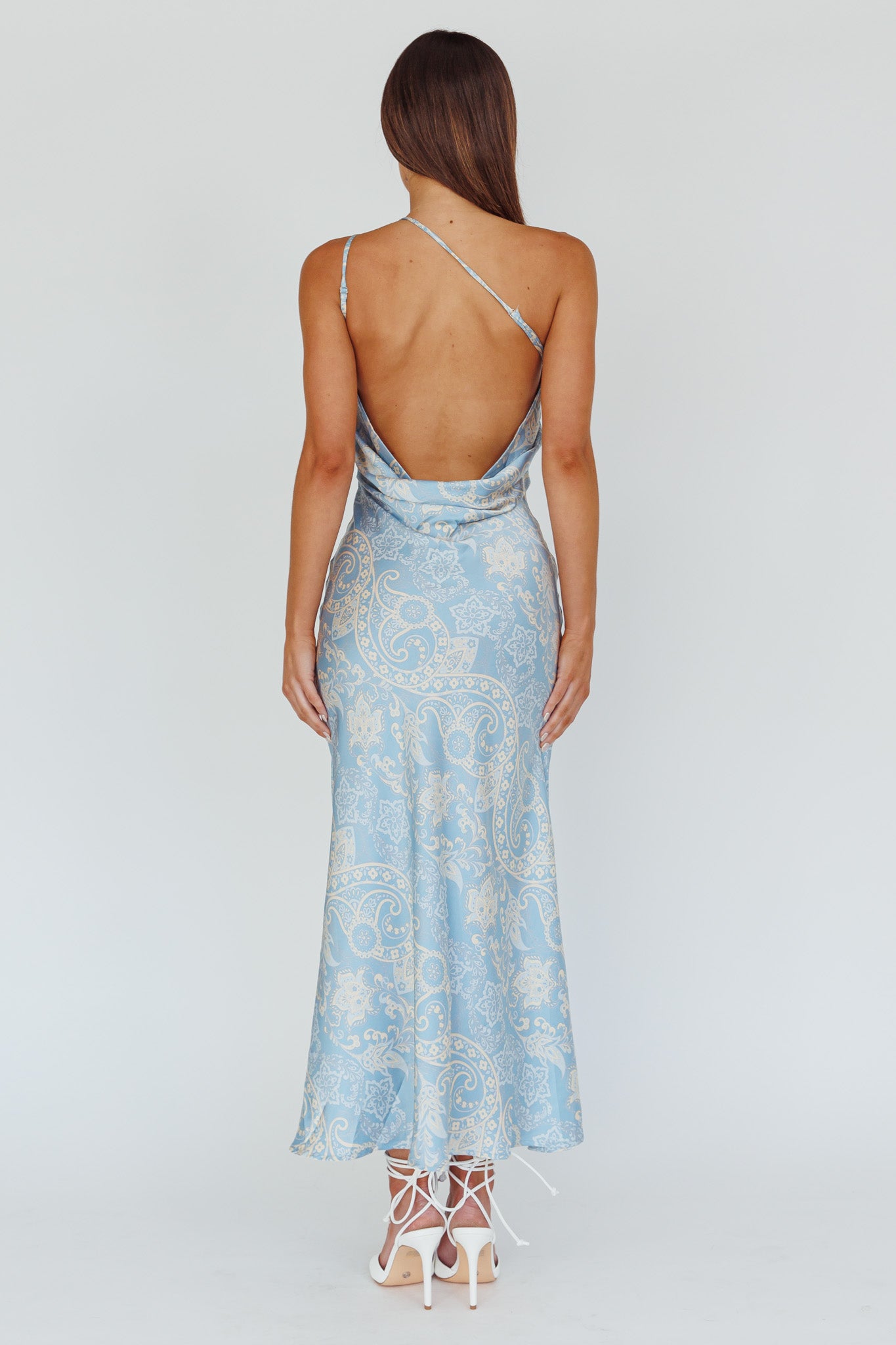 Eloah One-Shoulder Maxi Dress Blue Multi by Selfie Leslie