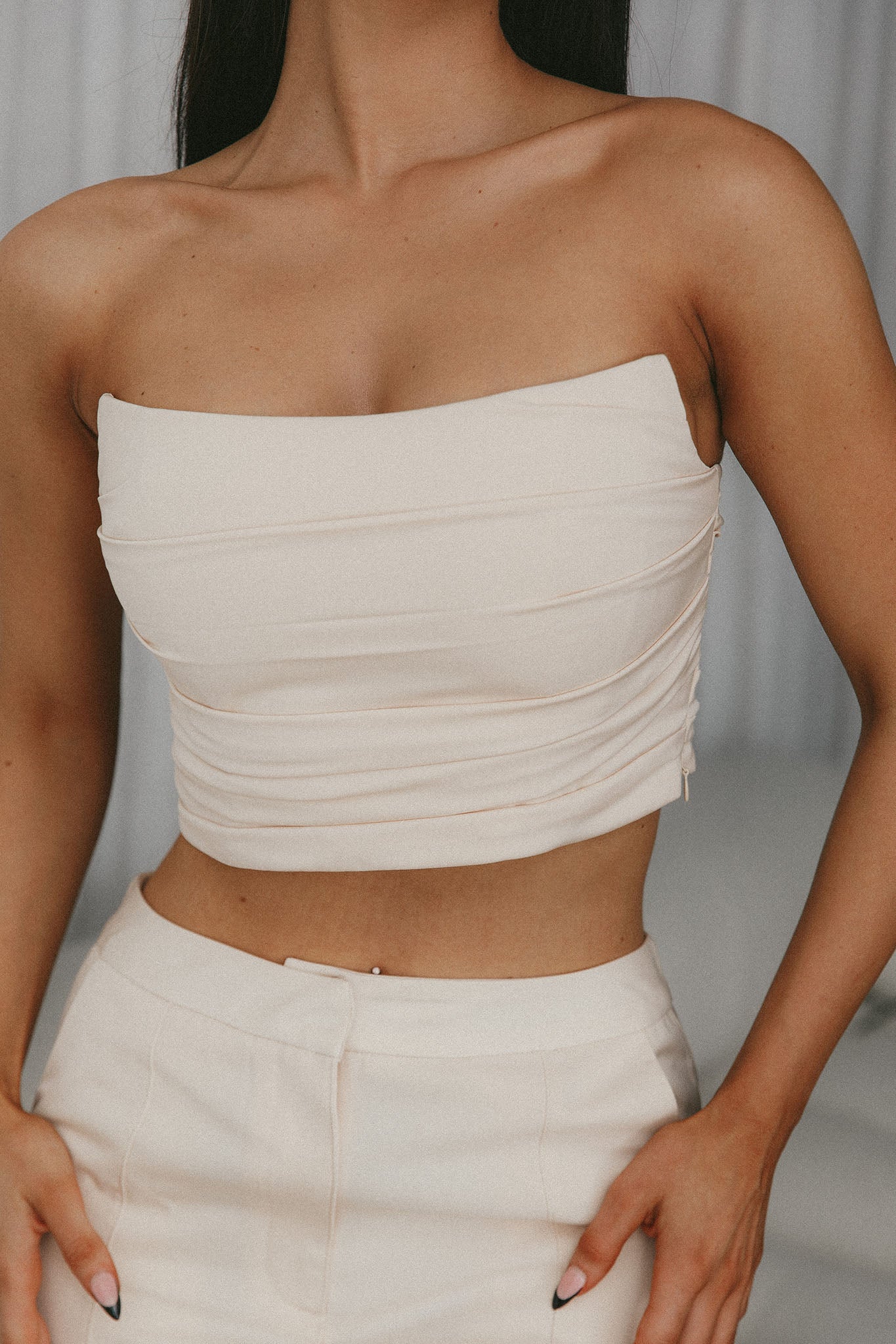 Monaco Nights Pleated Tube Top Nude by Selfie Leslie