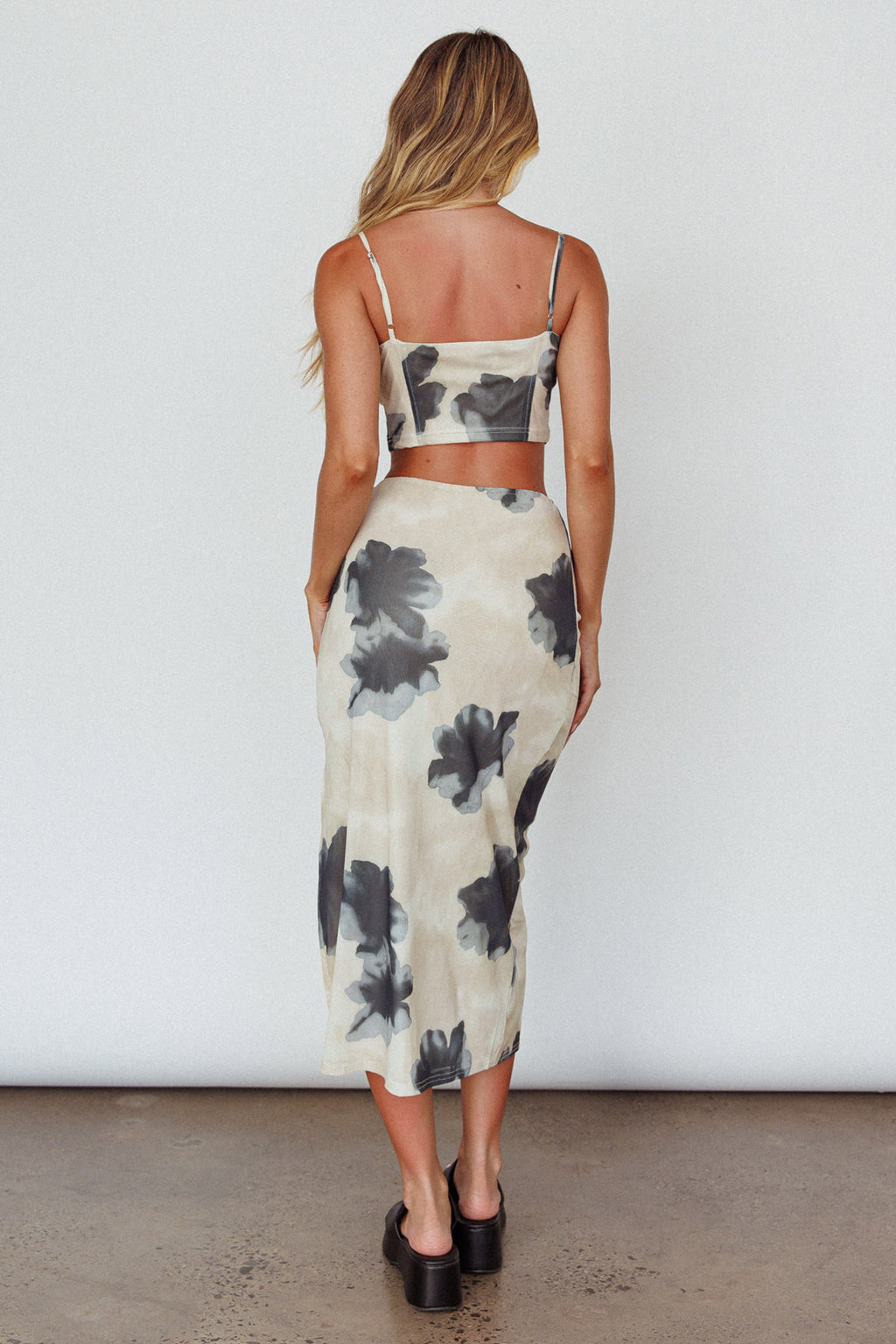Miss You Midi Skirt Floral Cream by Selfie Leslie