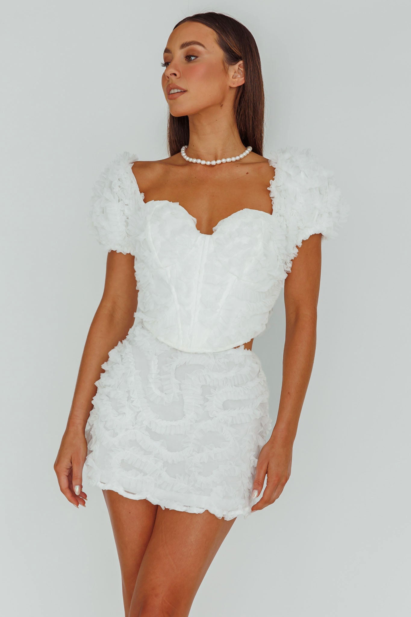 Shop the Cielito Embellished Crop Top White