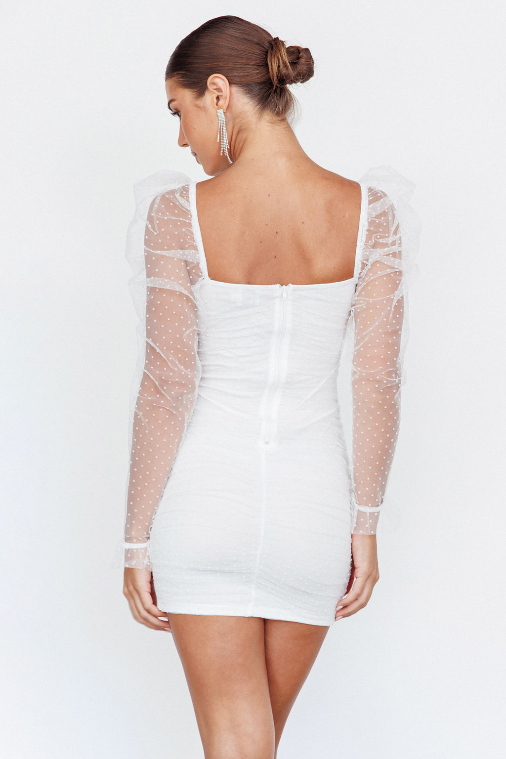 Like Lovers Hail Spot Mini Dress White by Selfie Leslie