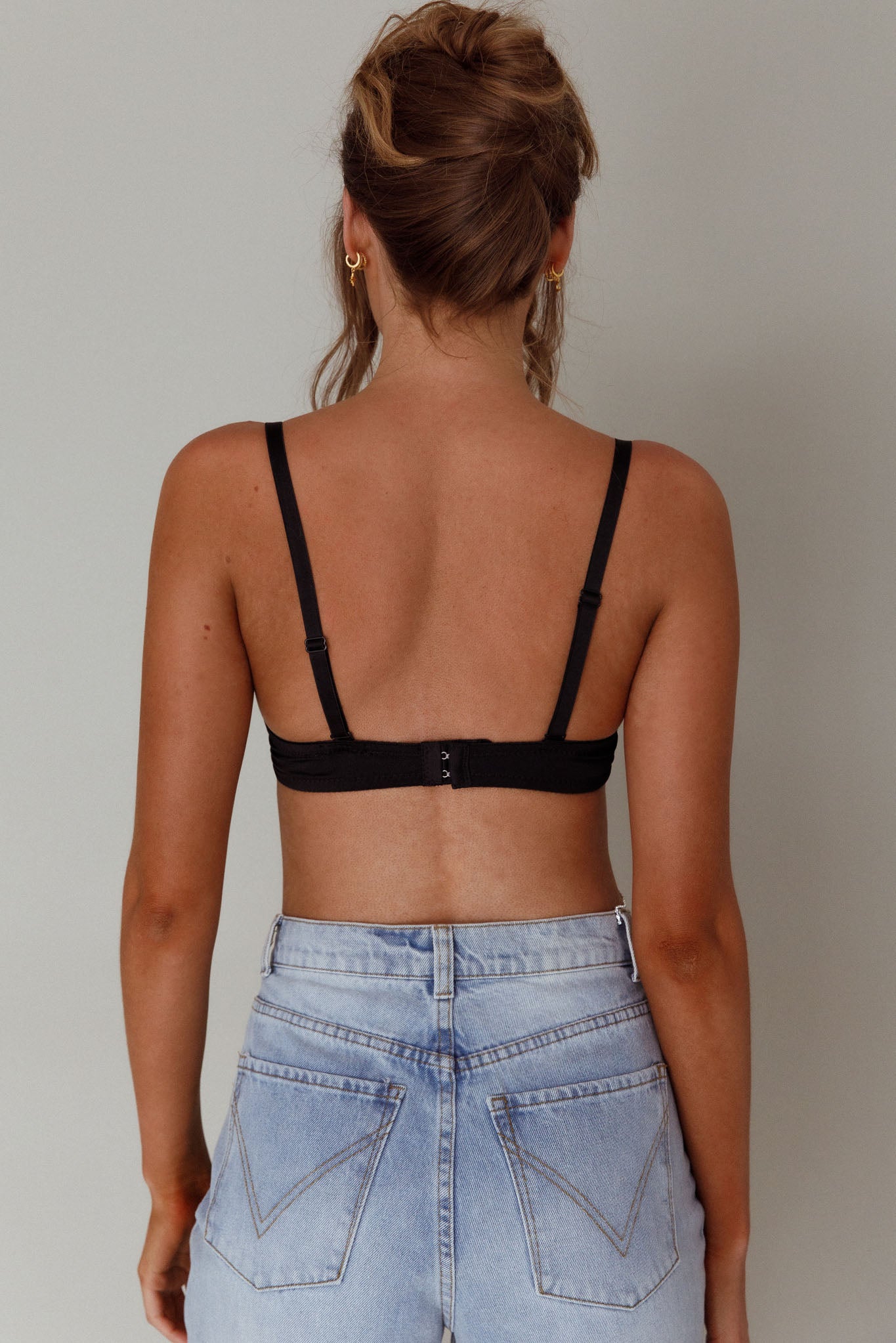 Showgirl Diamante Bra Crop Top Black by Selfie Leslie