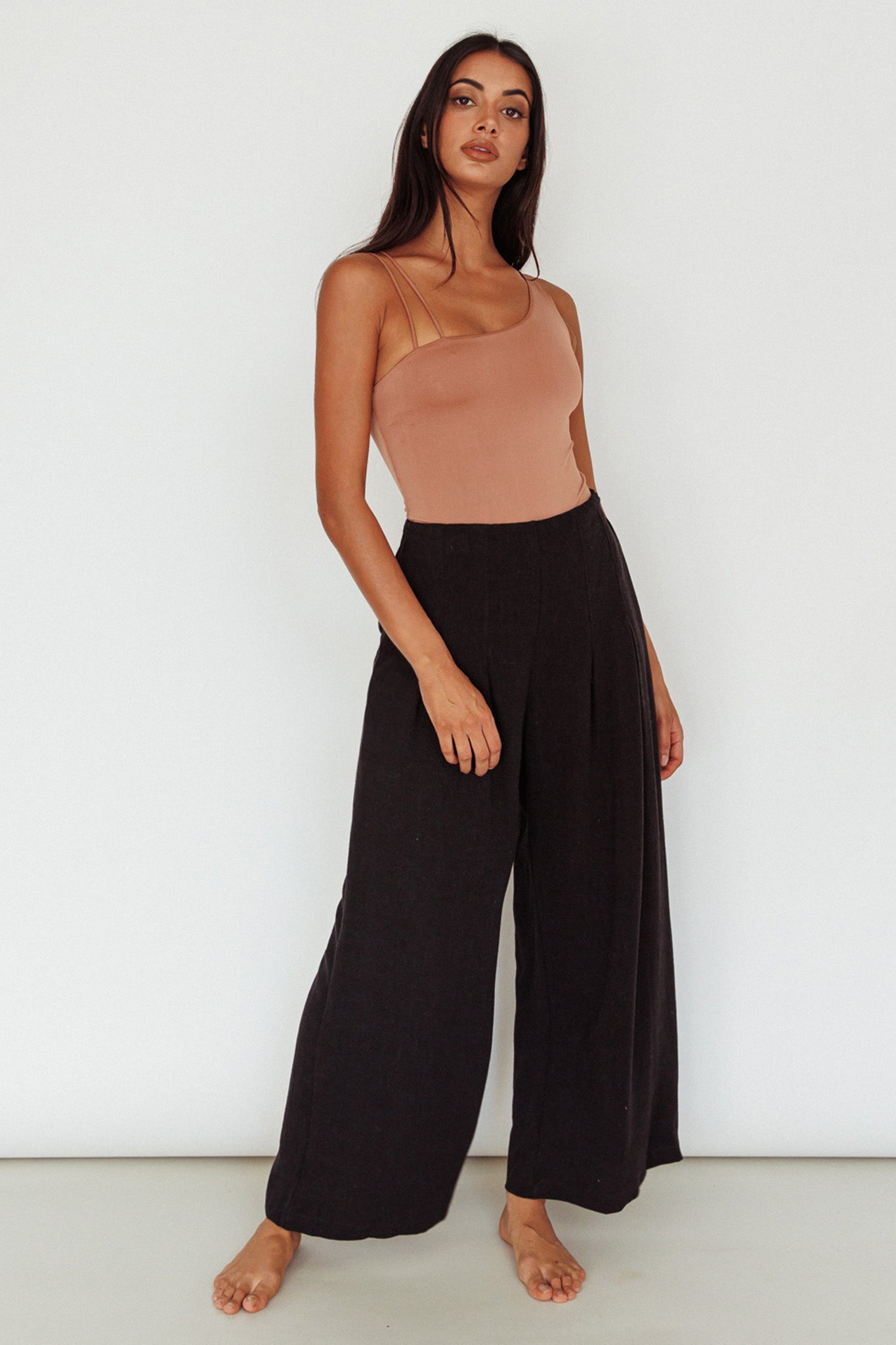 Bare Double Strap Bodysuit Mocha Mousse by Selfie Leslie