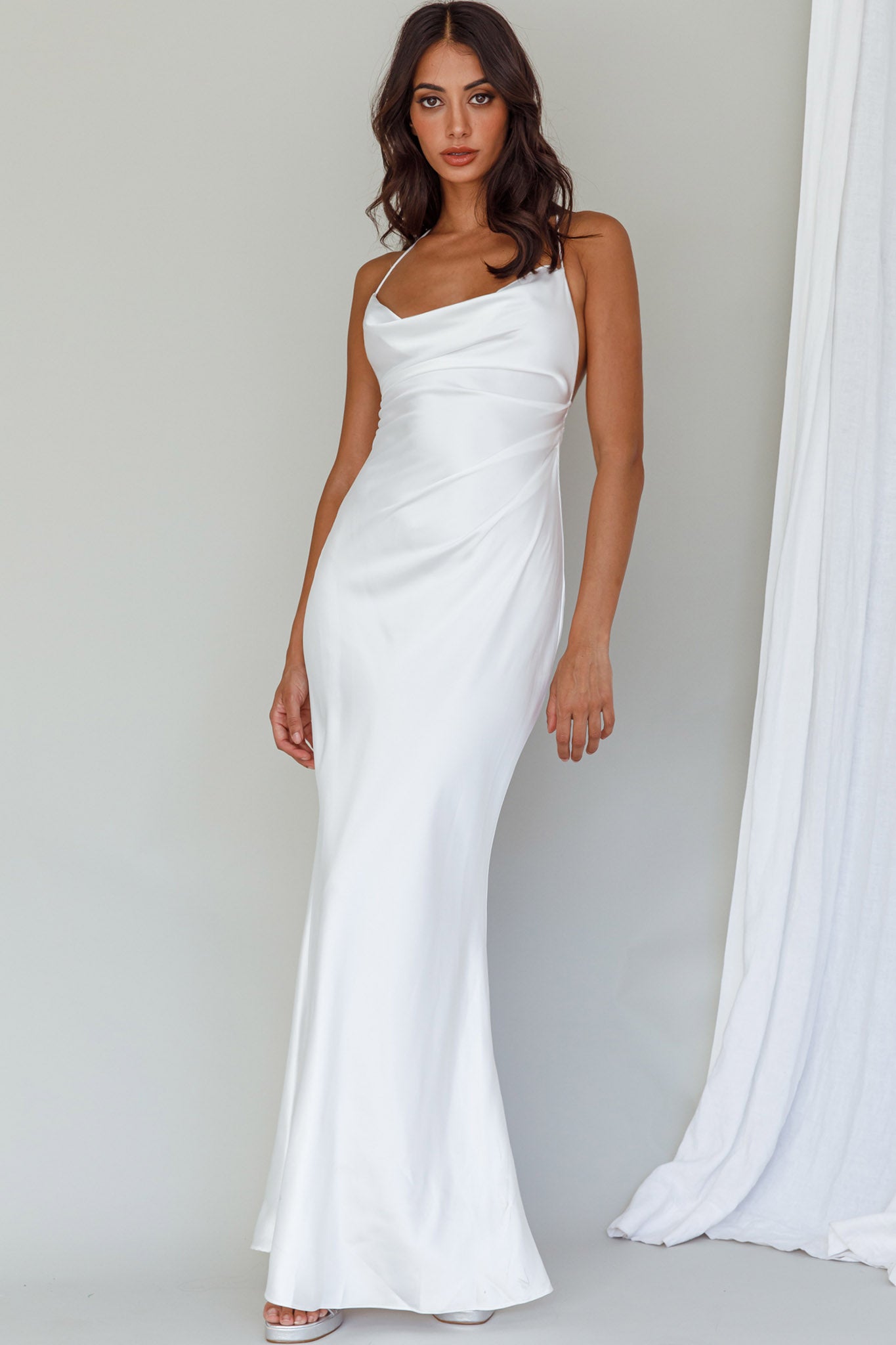 Shop the Palma Low Back Strappy Maxi Dress White