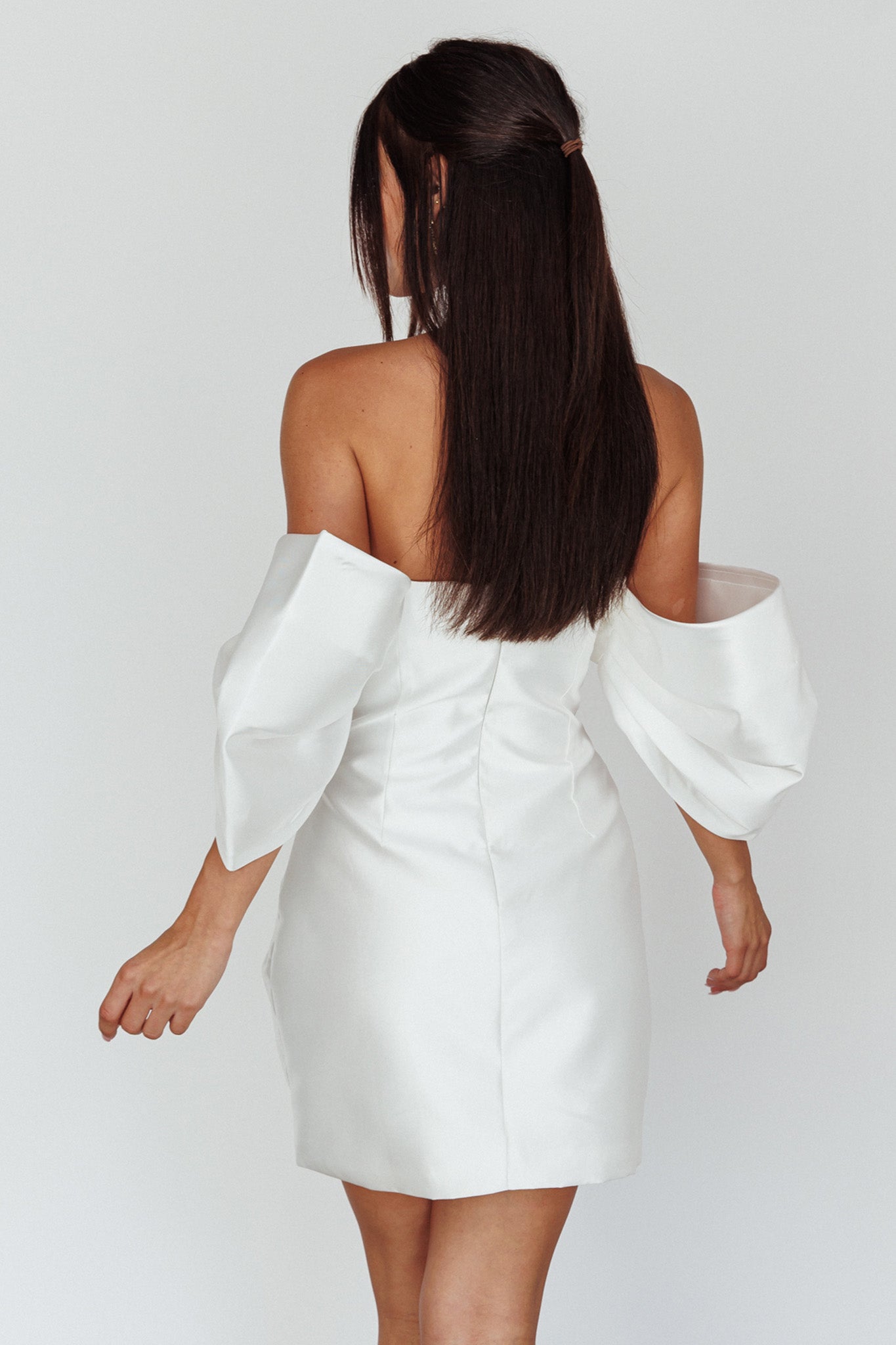 Magnolia Off-Shoulder Mini Dress White Magnolia Off-Shoulder Mini Dress White