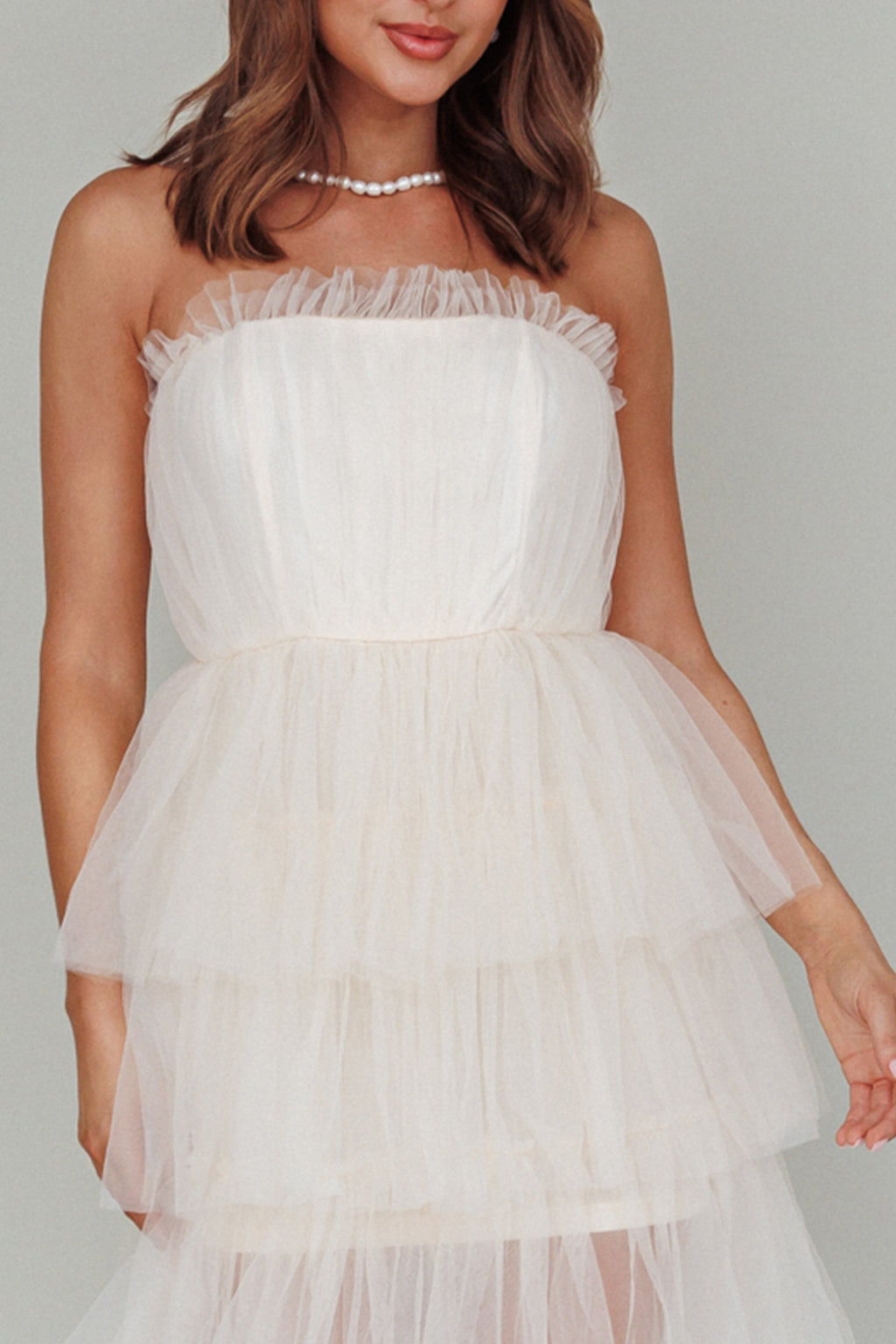 Written In The Stars Layered Tulle Maxi Dress Cream by Selfie Leslie