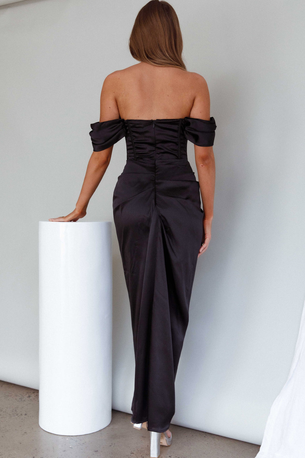 Mariesa Plunging Neckline Dress Black by Selfie Leslie
