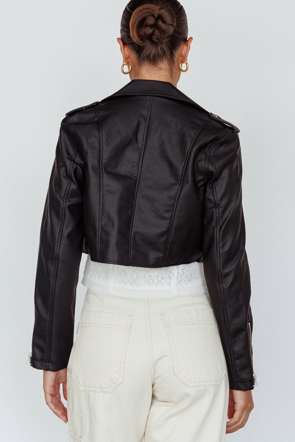 Toulouse Faux Leather Jacket Black by Selfie Leslie