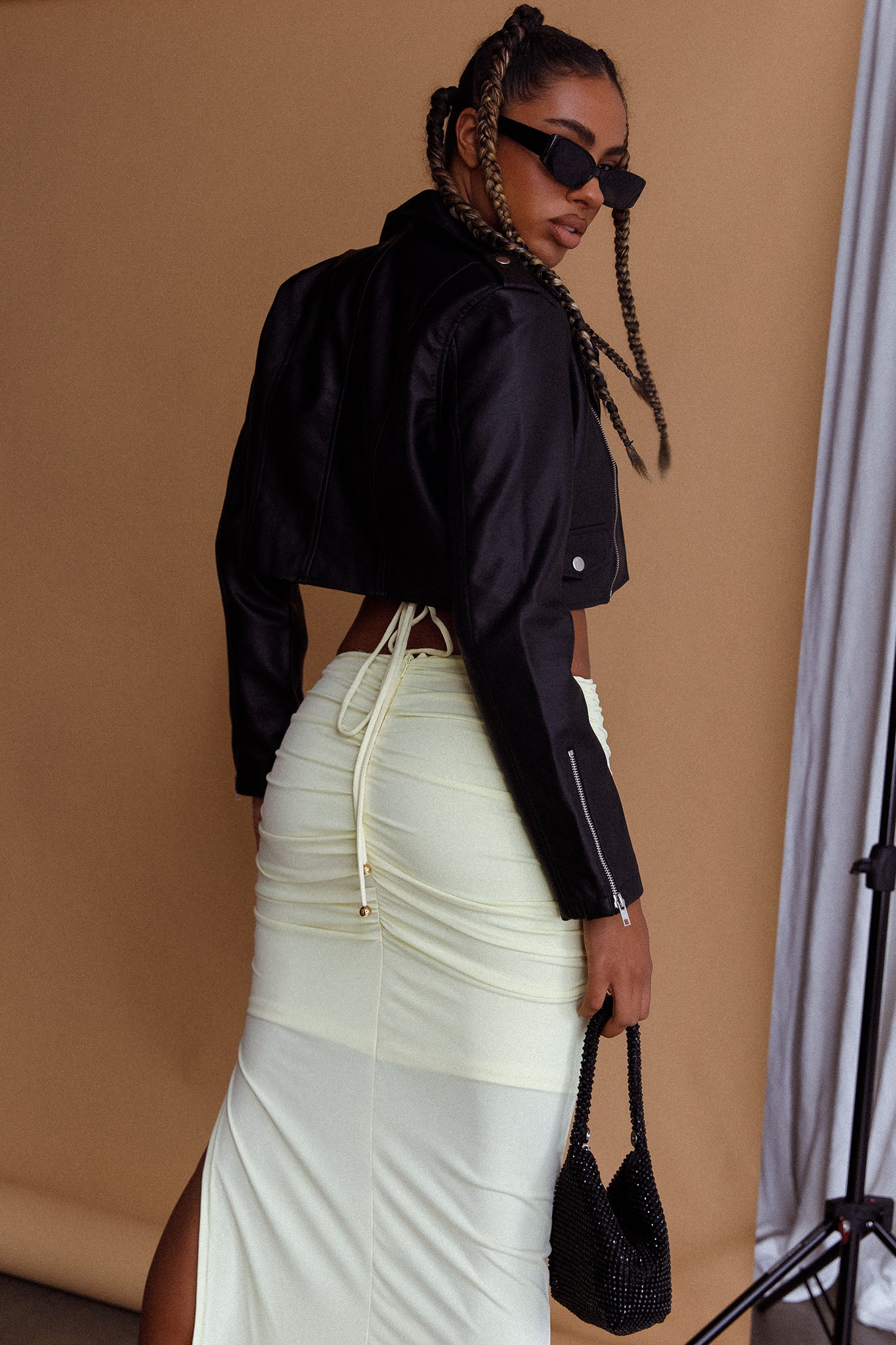 Toulouse Faux Leather Jacket Black by Selfie Leslie