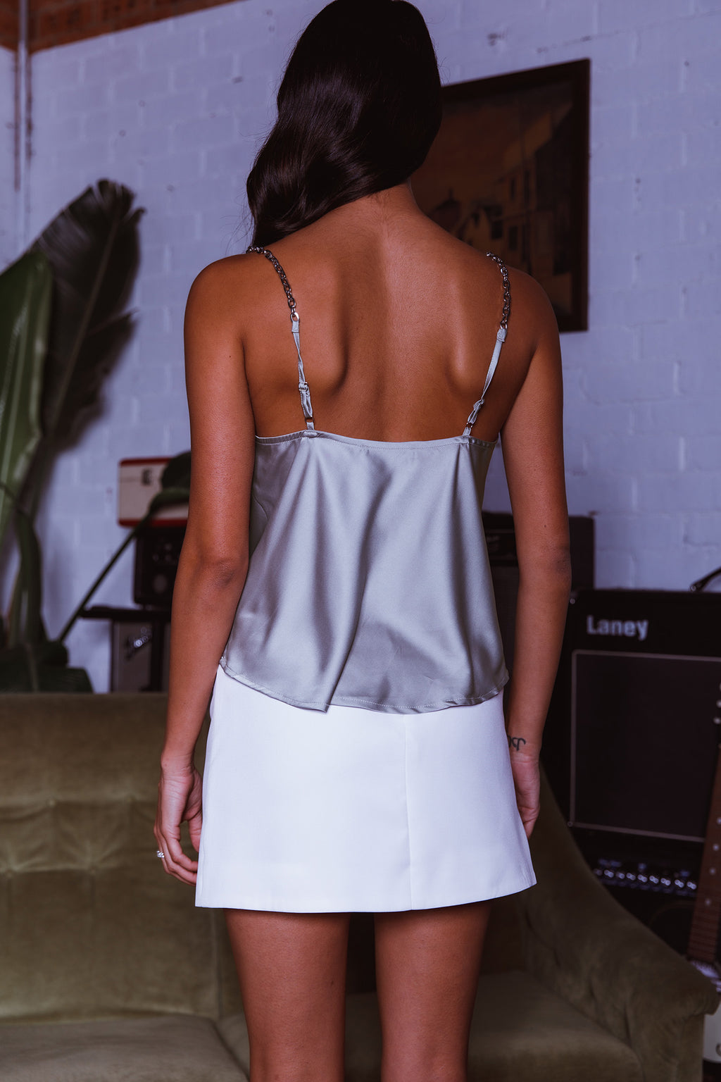 Nouveau Chain Strap Top Grey by Selfie Leslie