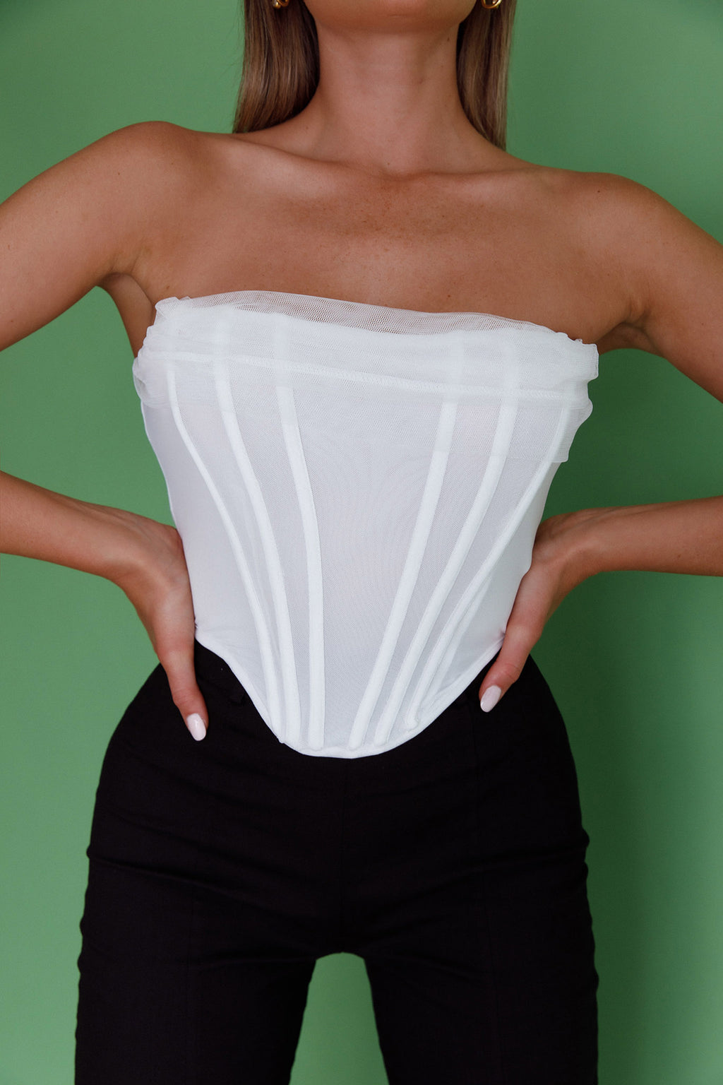 Vixen Corset Top White by Selfie Leslie