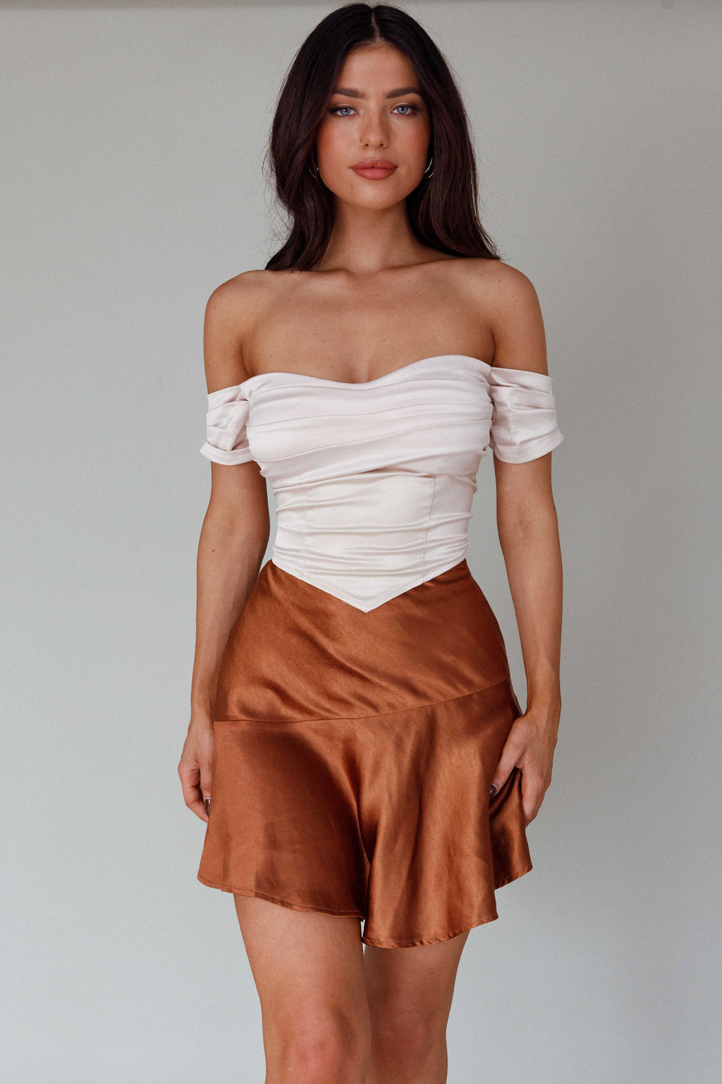 Je T’aime Off-Shoulder Top Champagne by Selfie Leslie