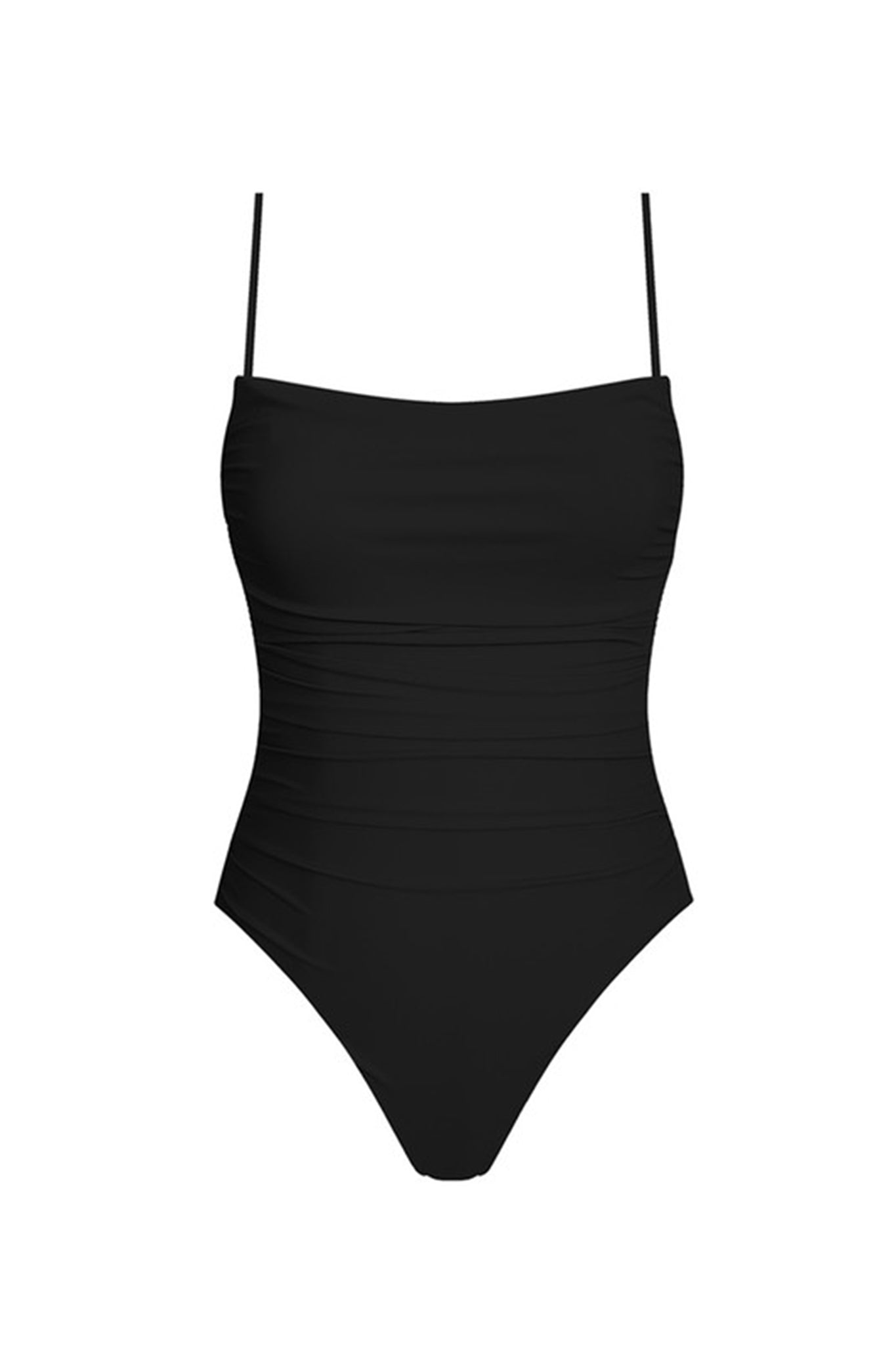 Isla Ruched One Piece Swimsuit Black by Selfie Leslie