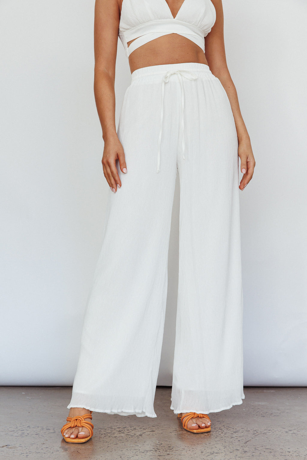 Cove Elasticated Pants Ivory by Selfie Leslie
