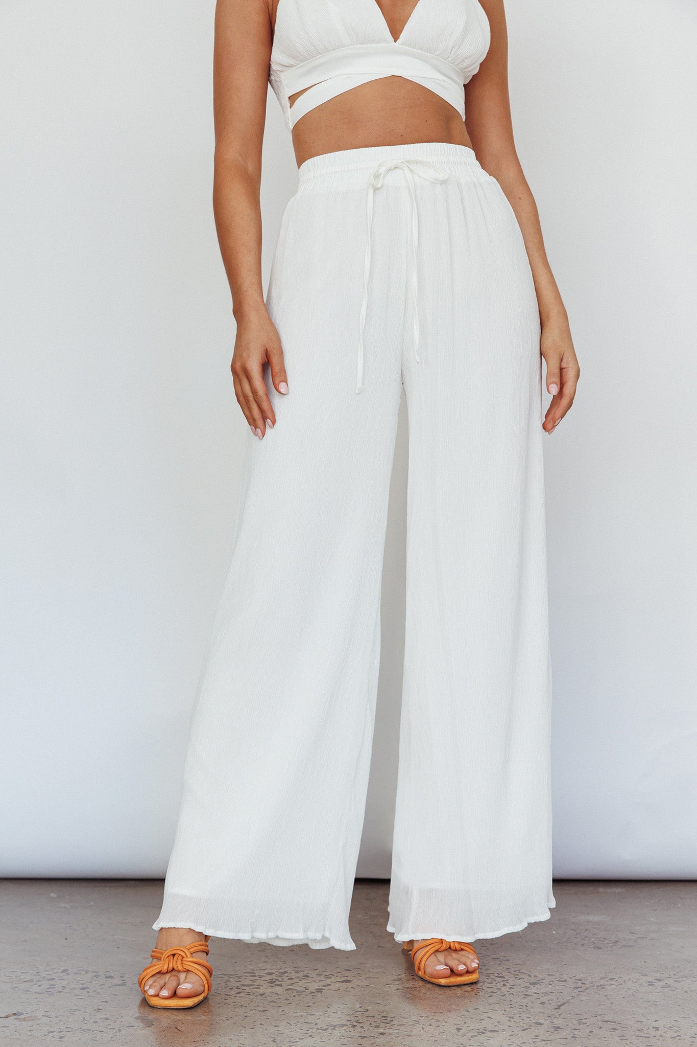 Cove Elasticated Pants Ivory by Selfie Leslie