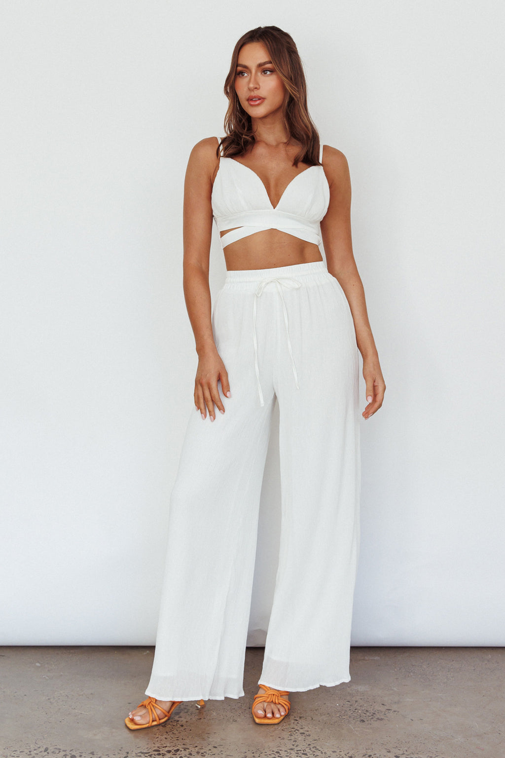 Cove Elasticated Pants Ivory by Selfie Leslie