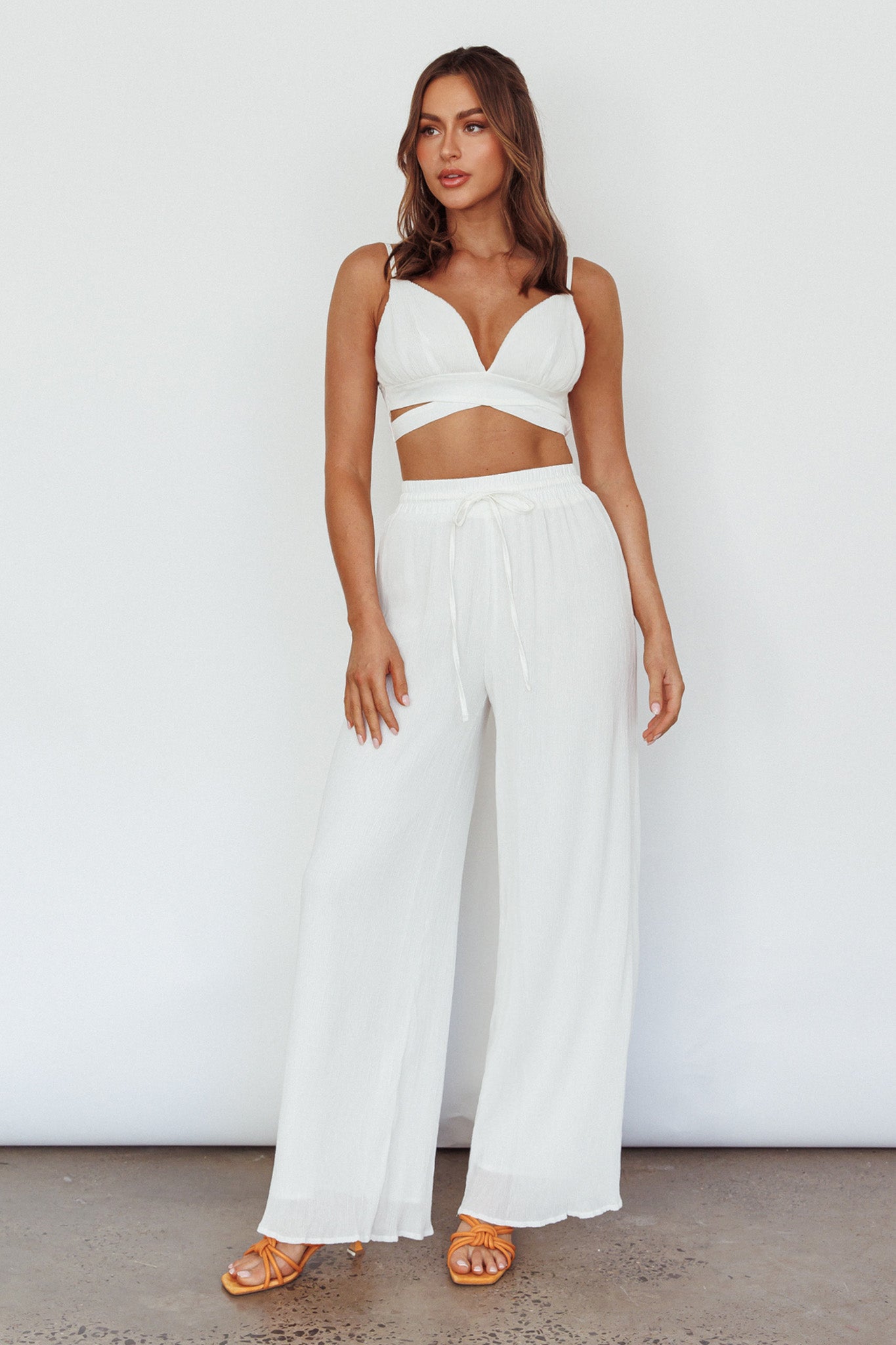Cove Elasticated Pants Ivory by Selfie Leslie