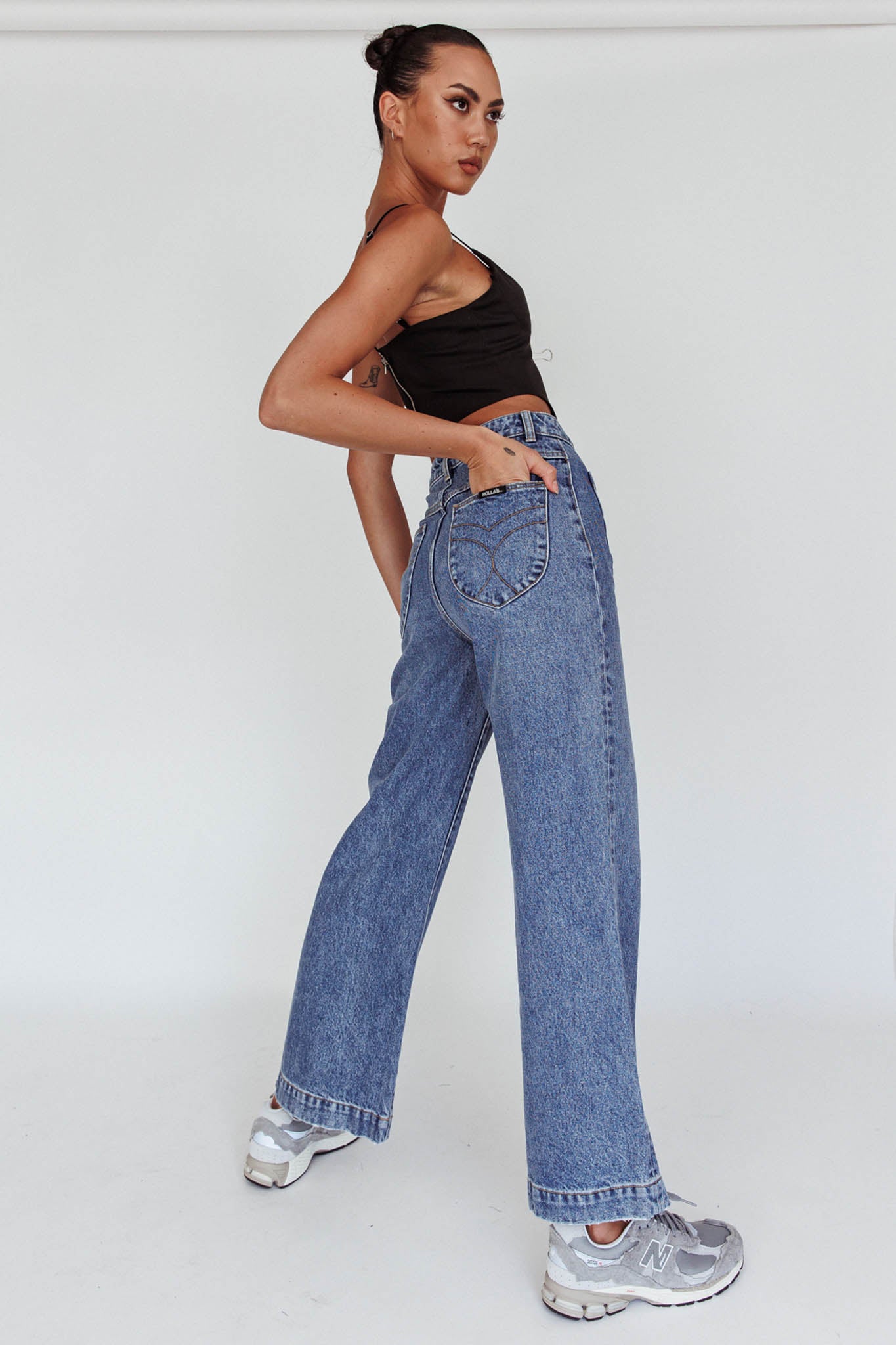 Rolla's Sailor Jean Janet Recycled Mid Vintage Blue by Selfie Leslie