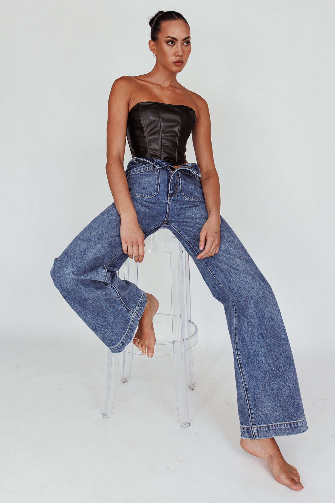 Rolla's Sailor Jean Janet Recycled Mid Vintage Blue by Selfie Leslie