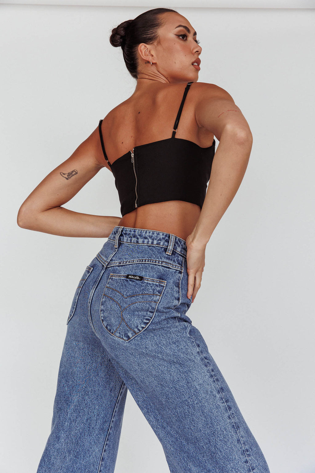 Rolla's Sailor Jean Janet Recycled Mid Vintage Blue by Selfie Leslie