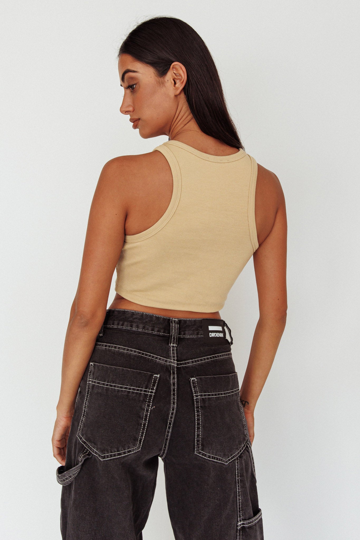 Bryn Racerback Crop Top Sand by Selfie Leslie