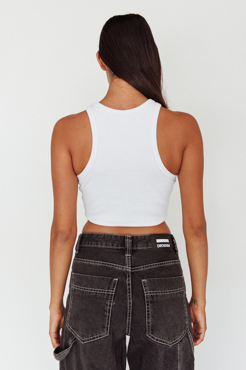 Bryn Racerback Crop Top White by Selfie Leslie