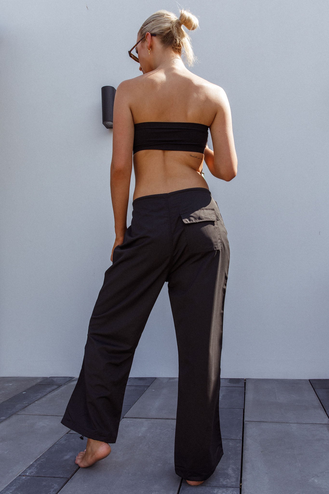 Starting Line Low Rise Wide Leg Pants Black by Selfie Leslie